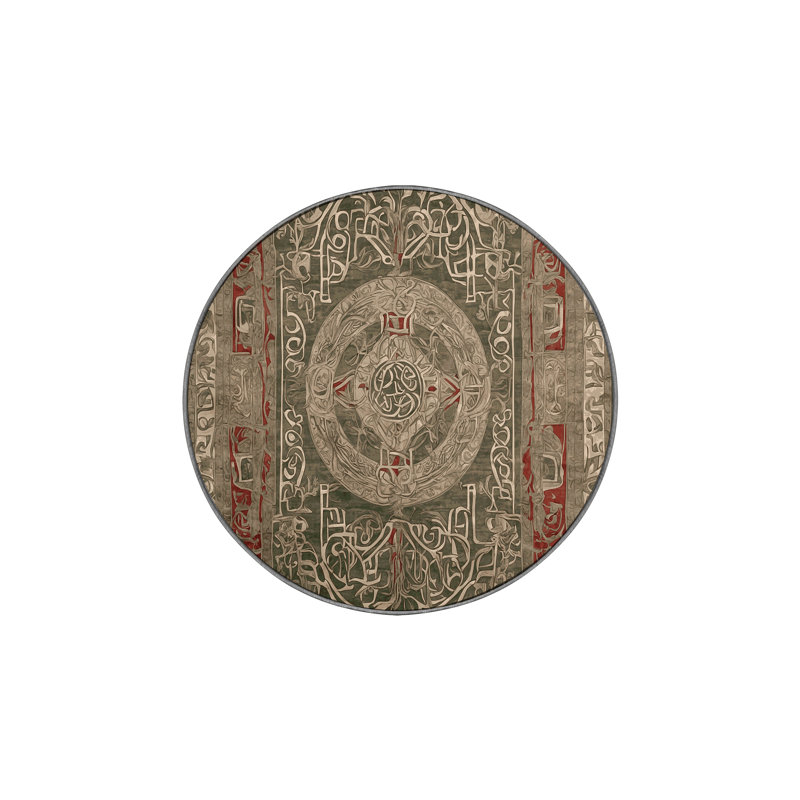 Tapis brun soyeux et moelleux, Rond 7 pi