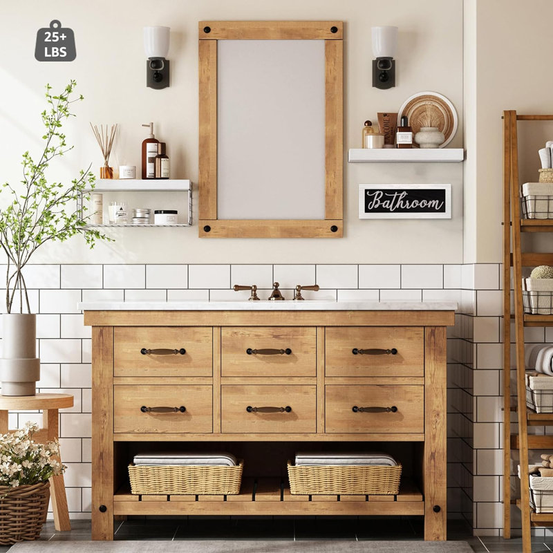 Tablettes murales de salle de bain Resch, Blanc