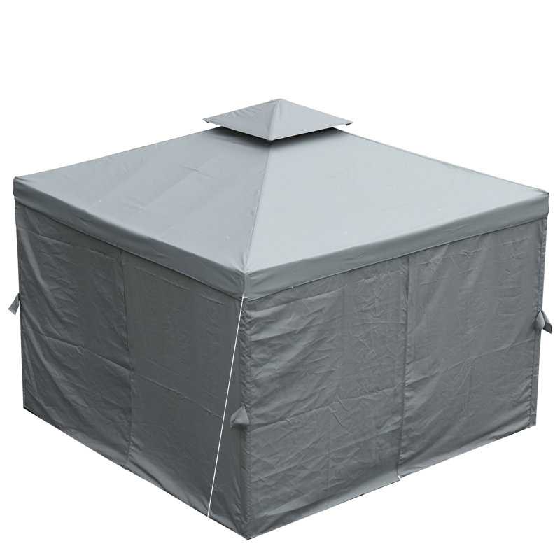 3m W x 3m D Metal Gazebo, Dark gray