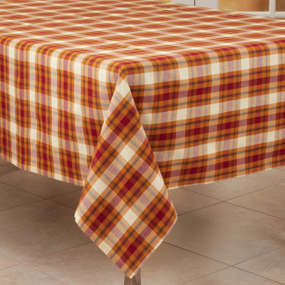 Offutt Plaid 100% Cotton Square Tablecloth