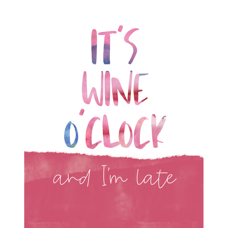 Wine O' Clock I - Textual Art Print, 76 cm H x 51 cm W, Wrapped Canvas