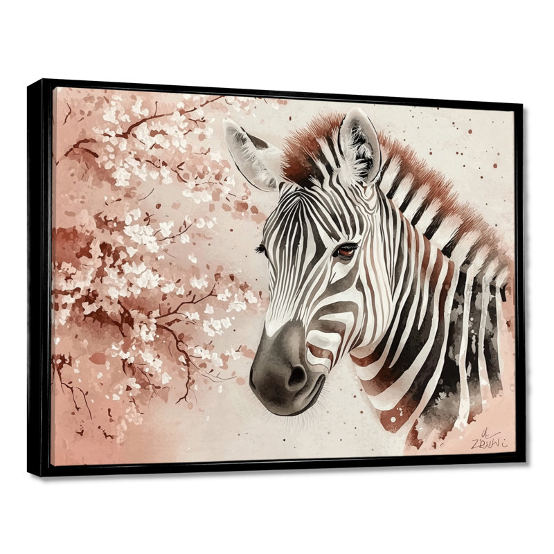 Zebra Tranquility Expression - impression murale zébrée, H 34 po x l 44 po, Noir
