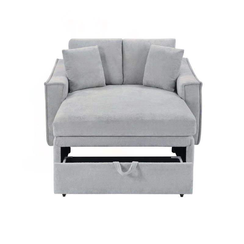 Canapé-lit avec rangement caché et coussins, Gray