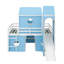 Lit mezzanine simple avec tente et tour rose Slide-114381500