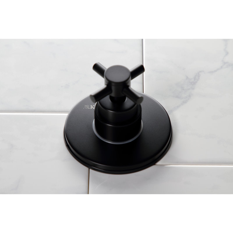 Kingston Brass Concord Single-Handle Wall Mount Three-Way Diverter Valve with Trim Kit, Matte Black