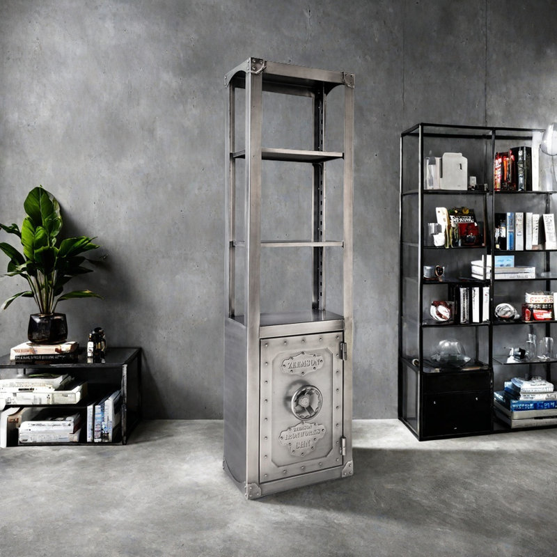 Vintage Style Metal Storage Bookcase