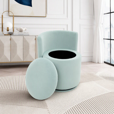Fauteuil d'appoint pivotant en velours, fauteuil de coiffeuse confortable avec dossier incurvé et fauteuil de rangement rembourré