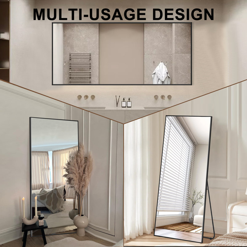 Mallex Oversized Full Length Rectangle Aluminum Floor Mirror Gym Mirror