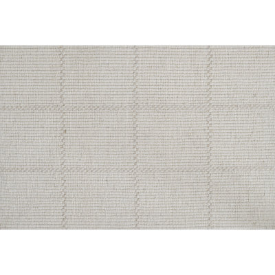 Tapis Lauren tissé à la main, motif géométrique en laine et polyester ivoire, 3,66 m x 3,66 m