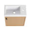 Meuble-lavabo mural 18,5 po avec lavabo en résine, porte simple à fermeture douce-121843333