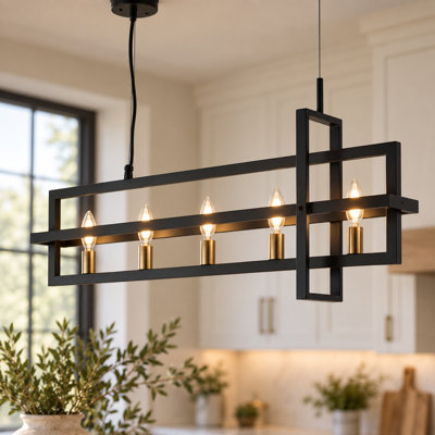 Suspension linéaire à 5 lumières Setser 36,7 po L à intensité variable