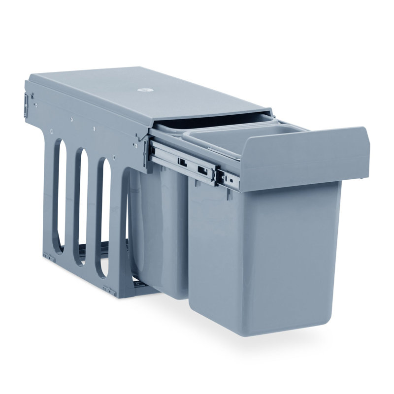 Ambach Pull Out/Under Counter Rubbish Bin, 16 L., Grey