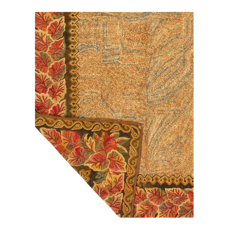 Tapis oriental orange / beige en laine / coton 8 pi 9 po x 6 pi 7 po Oriental
