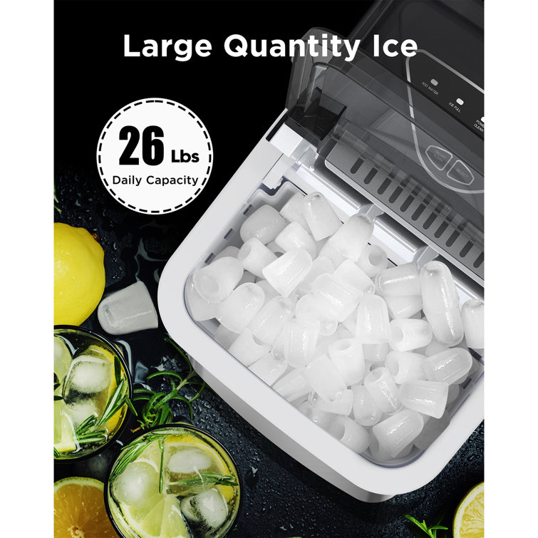 Euhomy IM-05A 26 Lb. lb. Daily Production Bullet Clear Ice Portable Ice  Maker