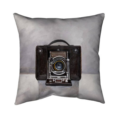 Old Camera Vintage Man Cave – Outdoor Throw Pillow with Insert, Weather-Resistant