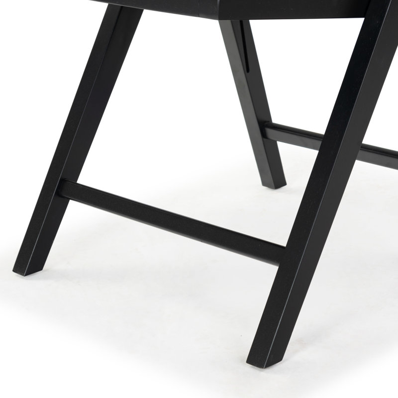 Chaise pliante en bois Jacie, Noir