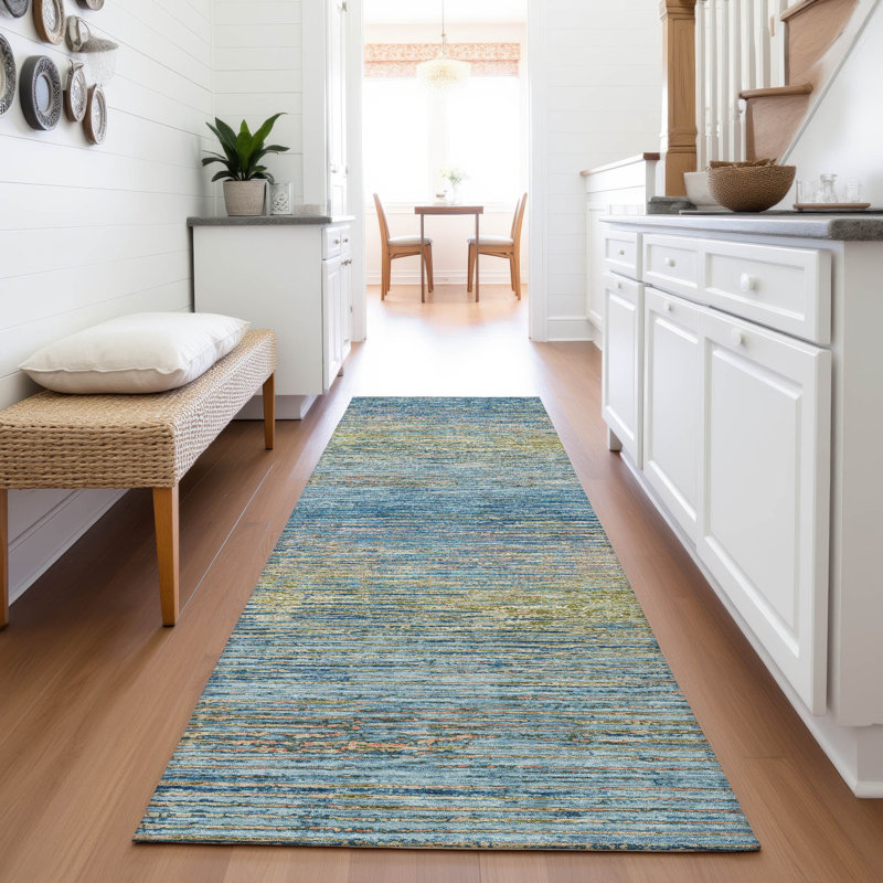 Premium Machine Washable Alijah AMF1264 Stripes Rug, Runner 2'3" x 7'6"