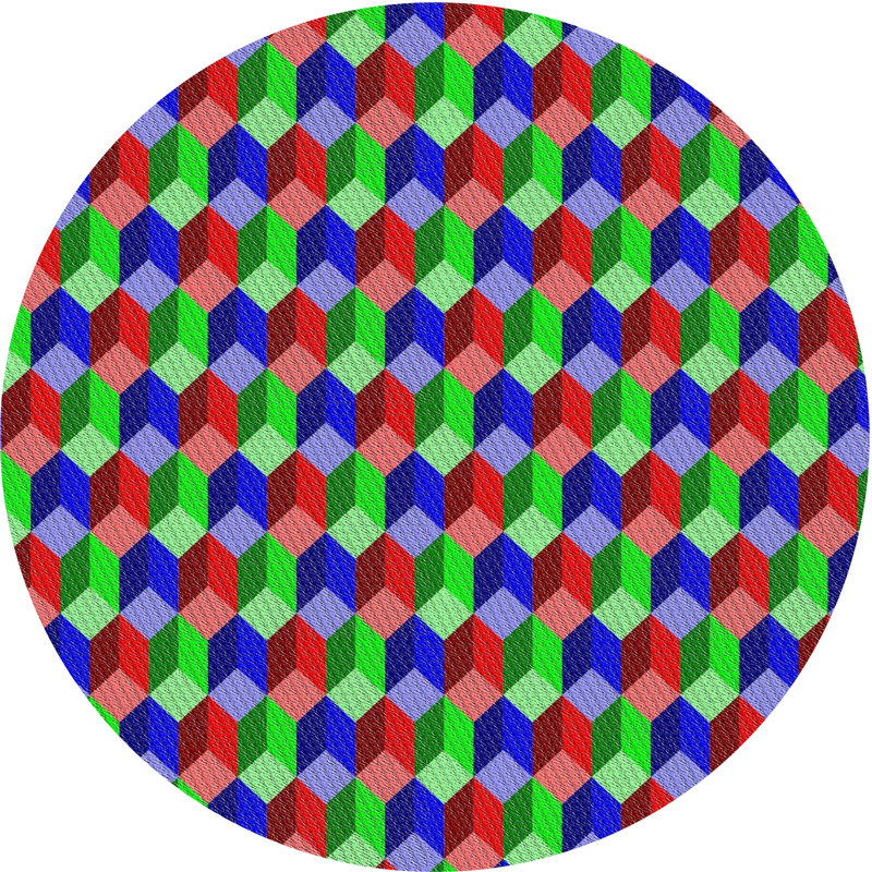 Tapis décoratif à motifs géométriques Rayford, Rond 5 pi