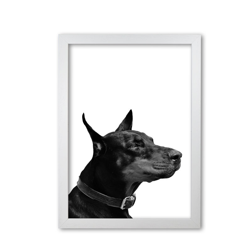 Dog - Print, White Grain Frame, 85 cm H x 60 cm W x 5 cm D