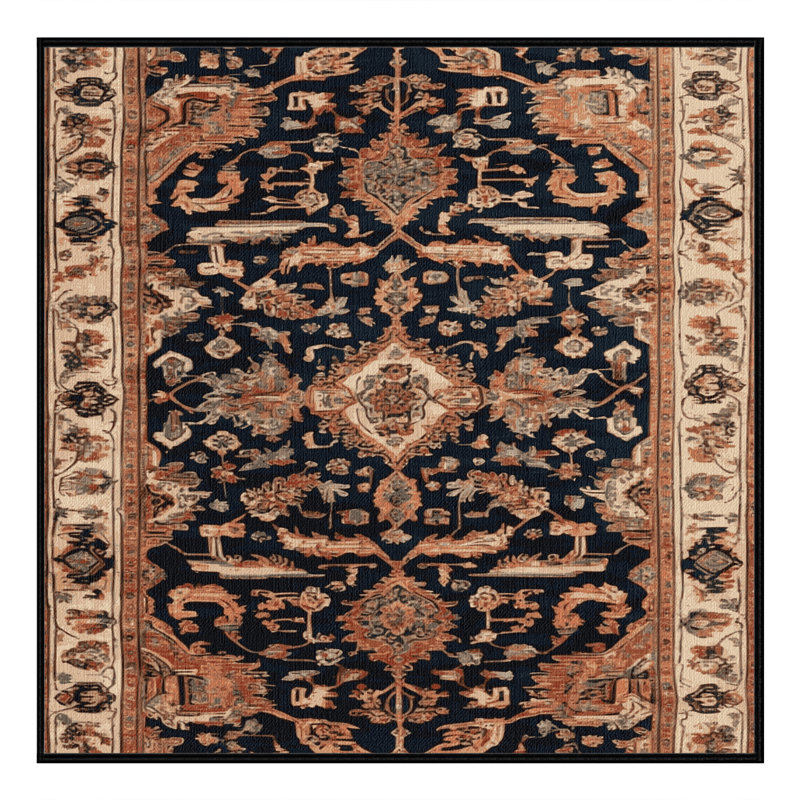 Machine Washable Persian Brown Area Rug, Square 4'