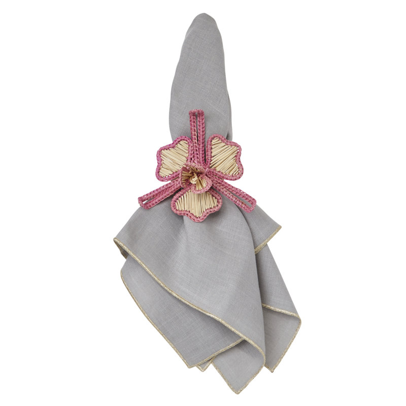 Bowery Linen Solid Colour Square Napkin, Gold/Grey