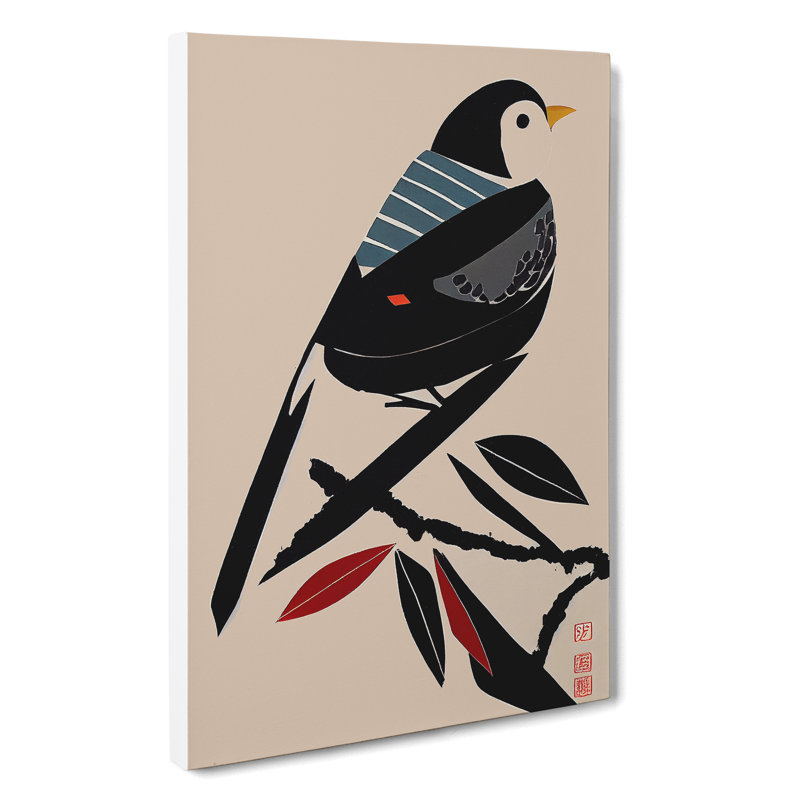 A Japanese Bird - Wrapped Canvas Print, 76cm H x 50cm W x 3cm D