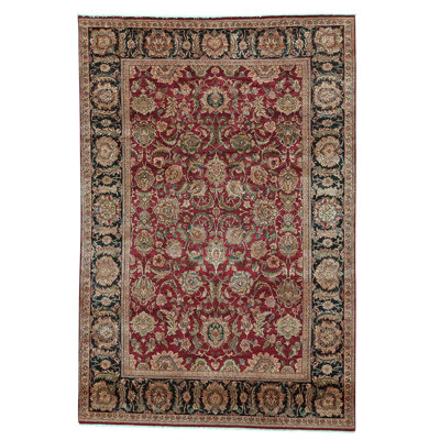 One-of-a-Kind Rectangle 8'11" X 13'3" Wool Area Rug in Navy/Red/Brown