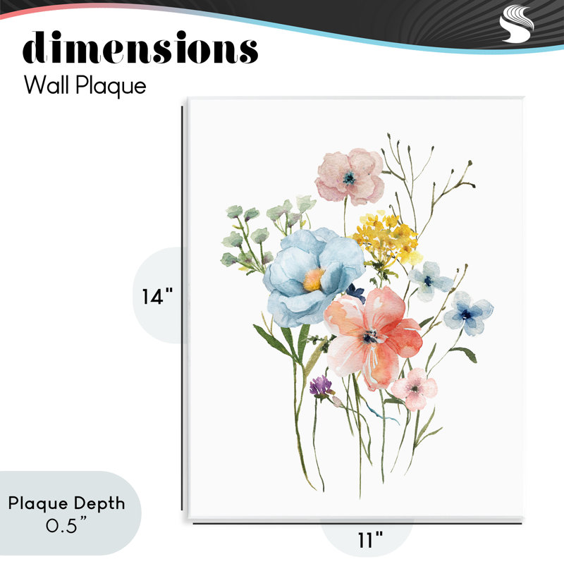 Plaque murale Spring Meadow Wild Flowers, design par Livi Finn