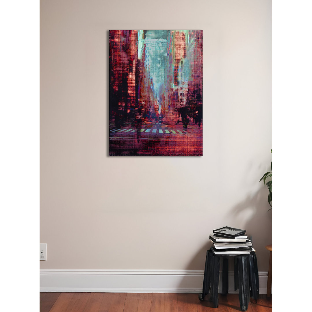 " Abstract Red City Scene " by Cliff Warner Buy Art For Less 