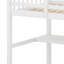 Structure de lit mezzanine avec tablettes de rangement et bureau sous le lit-468688301