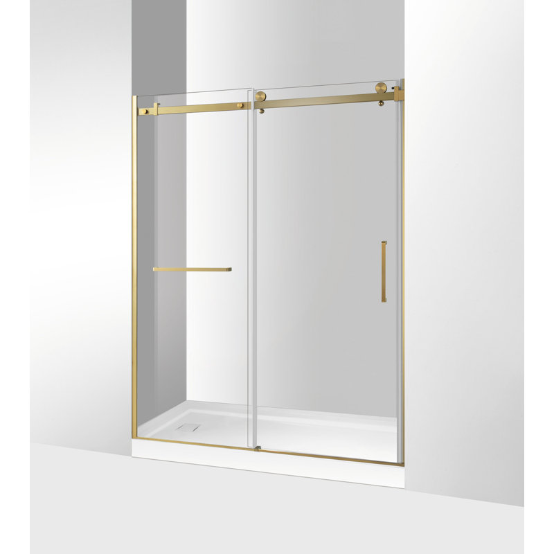 Kingston Brass Prato 60" L X 76" H Right Handed Showe Door, Brushed Brass