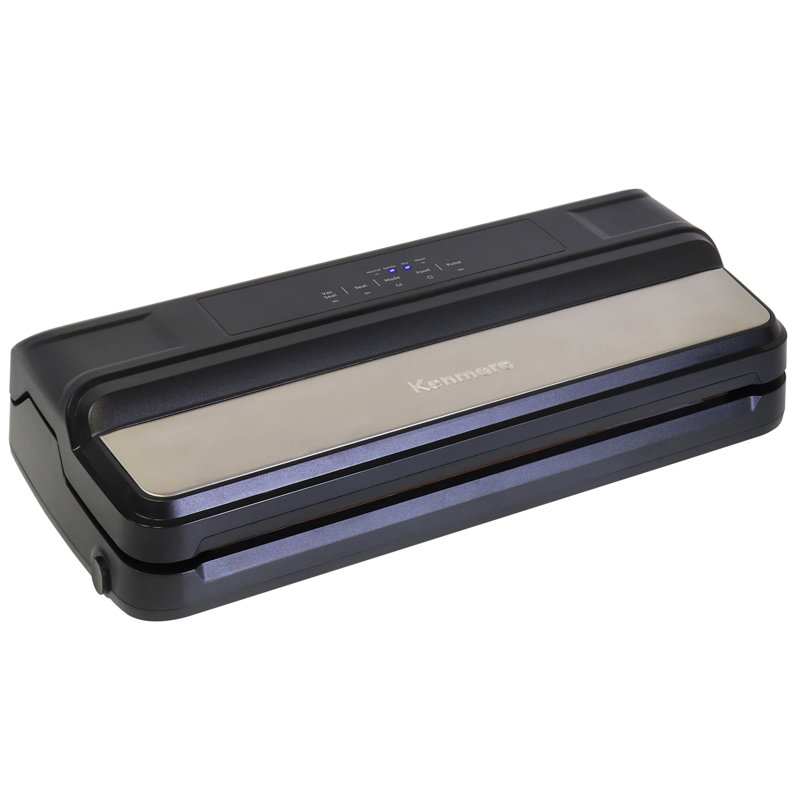Kenmore Black and Silver Stainless Steel Vacuum Sealer with 7 Preset Modes