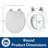 Slow Close Toilet Seat, Sleek Chrome Hinges And Adjustable Perfect Fit Wood Seat, Made In USA, Round, White