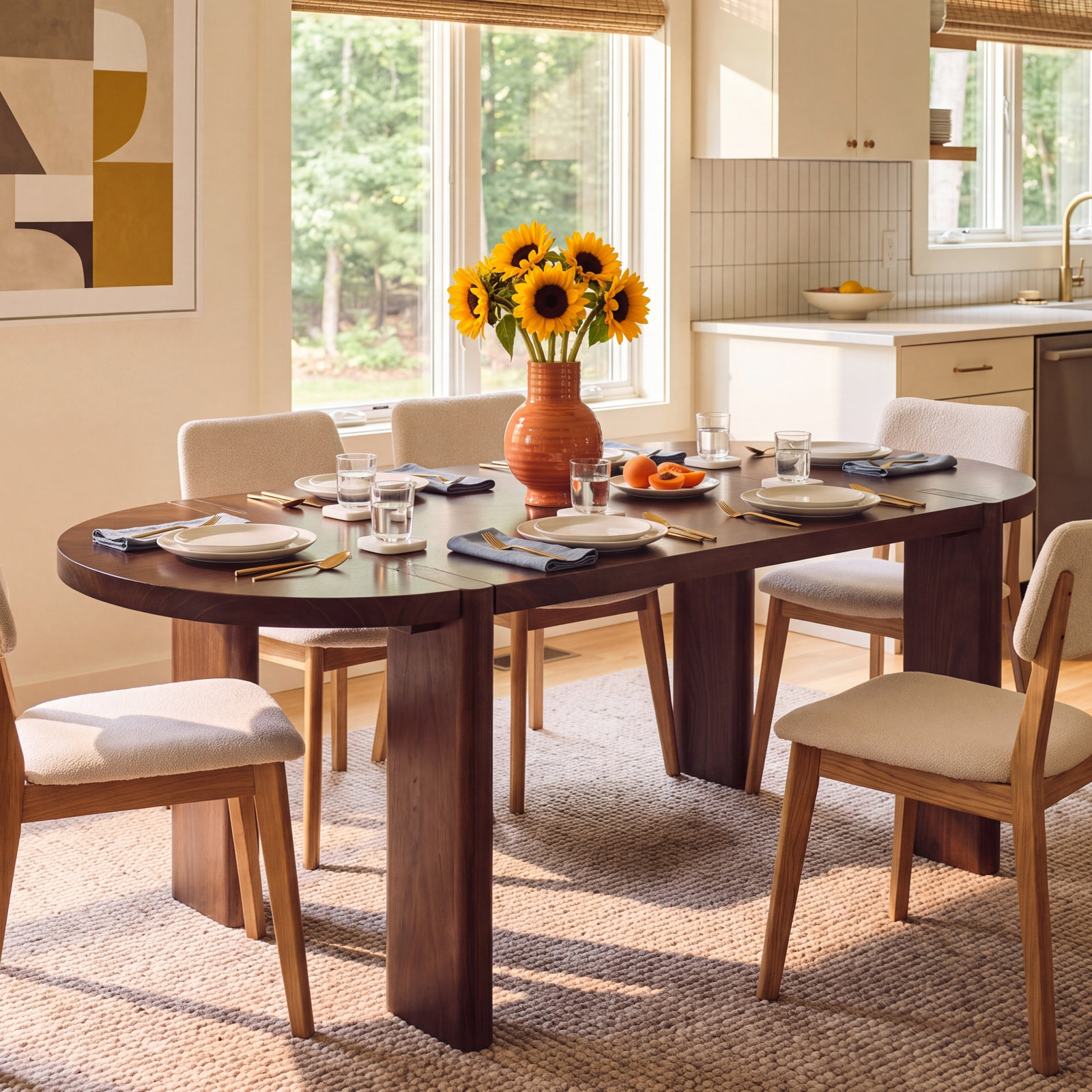 Katia 91" Dining Table, Dark Brown