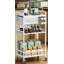 Chariot-bar à roulettes à 4 niveaux avec rangement, armoire à café mobile avec tiroirs K-Cup et bac en tissu, chariot multifonctionnel pour la cuisine et le salon