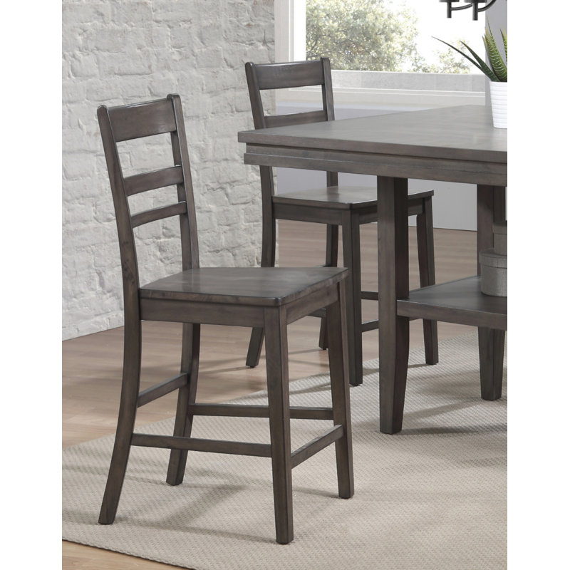 Shades Of Gray Solid Wood Counter Stool
