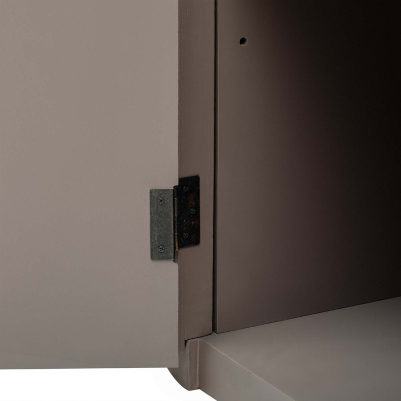 Armoire de rangement avec poignées en métal, Brown