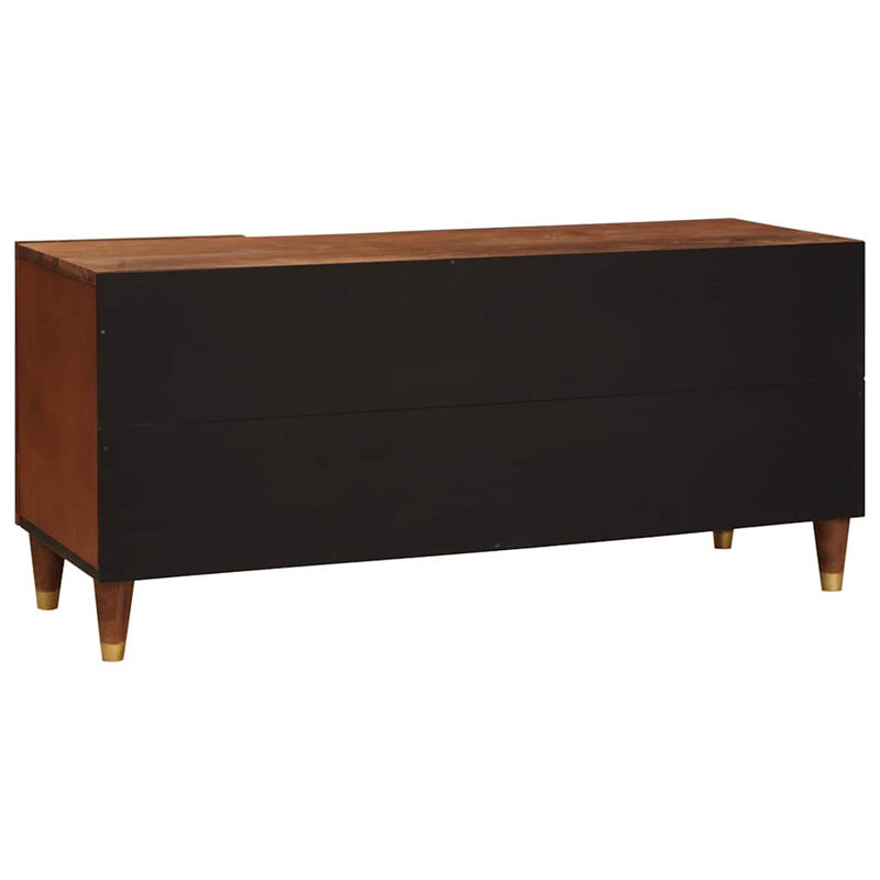 TV Cabinet with Shelf with Storage Brown Solid Mango Wood Living Room
