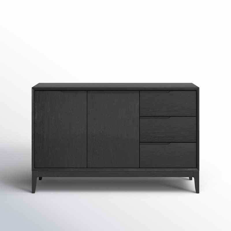 Black Solid and Manufactured Wood 60'' Sideboard