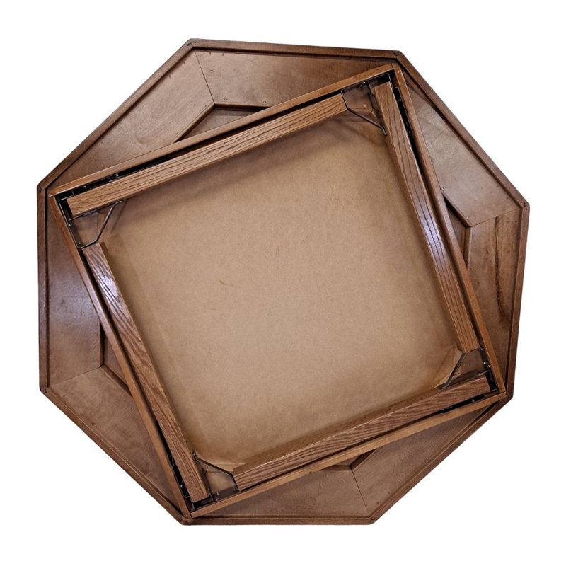 Table de poker à piédestal, Bois fruitier / noyer, Vinyle noir, 57"