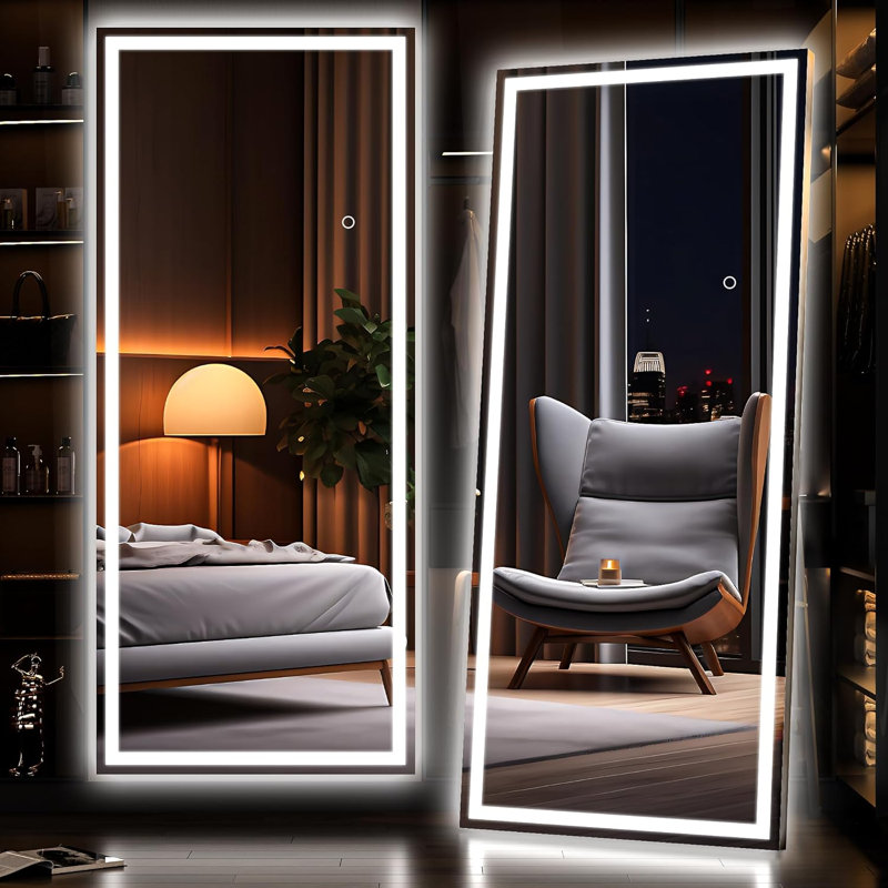 Full Length Mirror With Lights, 71" X 24" LED Lighted Floor Standing, 71" x 24"