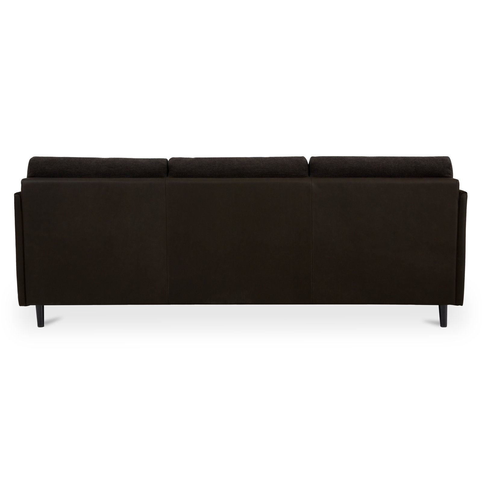 87" Genuine Leather Sofa, Black