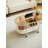 Movable oval metal glass coffee table with storage