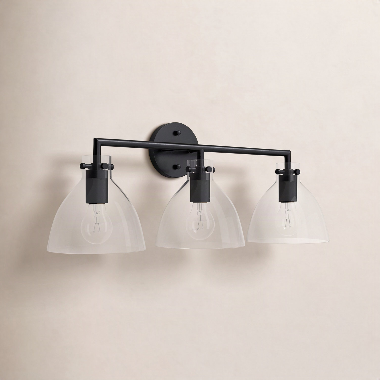 Martins 3-Light Dimmable Vanity Light, Black