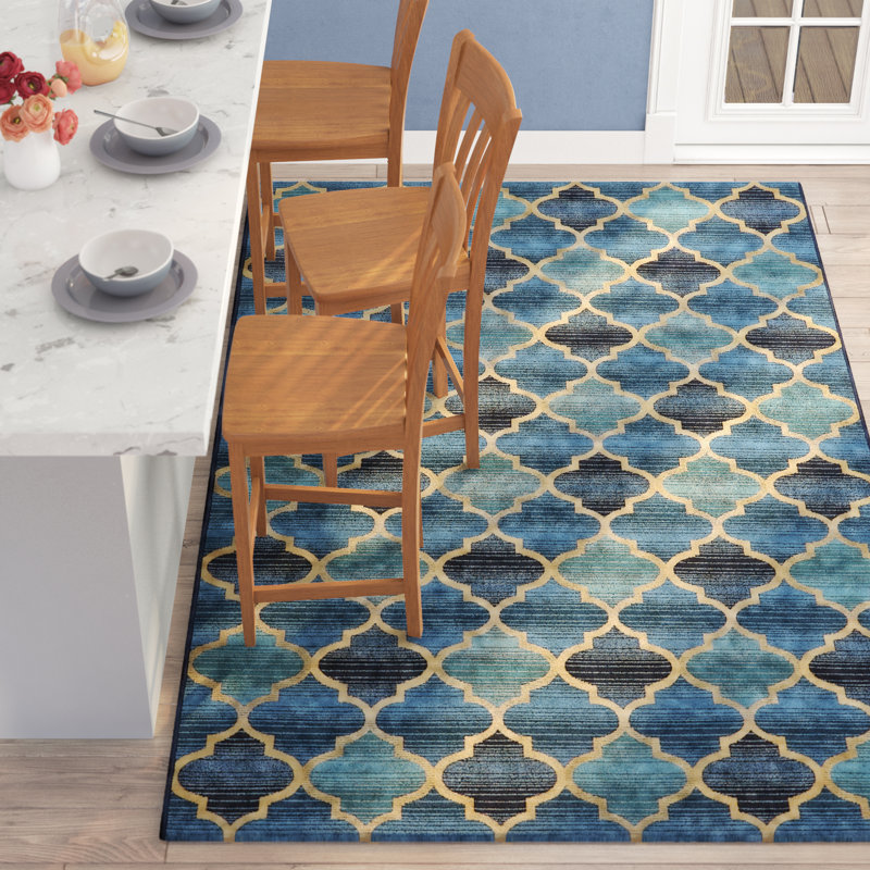Tapis intérieur / extérieur bleu Alice, Rectangle 10 pi x 12 pi