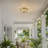 Vintage 3-Light Outdoor Brass Flush Mount Ceiling Light Fixture