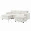 Canapé modulaire en chenille 86,5 "avec poches de rangement, ensemble de canapé en U à 5 places avec coussins, combinaison libre, canapé Cloud avec 2 repose-pieds mobiles pour le salon, appartements-949094559