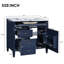 Armoire de salle de bain bleue avec lavabo en céramique, meuble-lavabo 2 tiroirs 36 po et grande capacité de rangement, meuble-lavabo d'apparence moderne, options polyvalentes, look-571185428