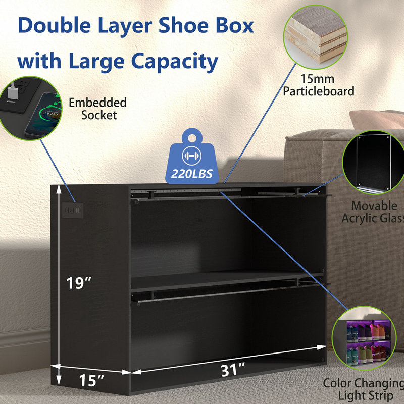 6 Pair Stackable Shoe Storage Box