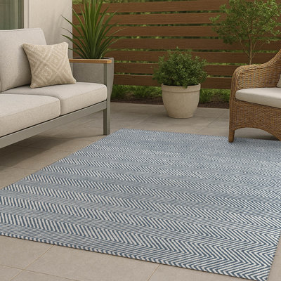 Chevron Groove Non-Slip Outdoor Rug